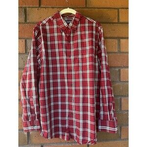 Chaps Easy Care‎ Twill Plaid Button Down Shirt Long Sleeve Casual | Men's Medium
